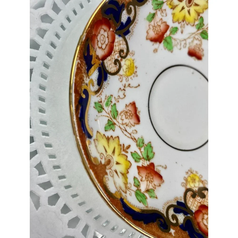 Rosina England tea cup saucer,‎ floral teacup gold trim, rare finding.